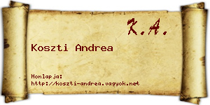 Koszti Andrea névjegykártya