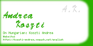 andrea koszti business card